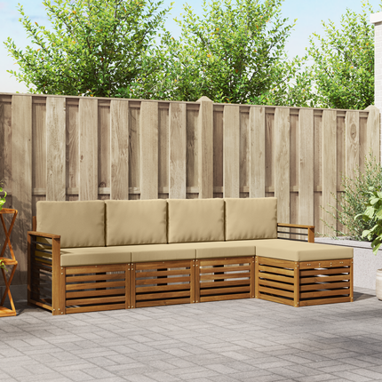 Utomhussoffset 5 st Naturlig och Beige