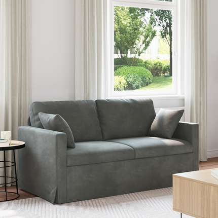 Soffa Mörkgrå 158 x 78 x 80 cm Sammet