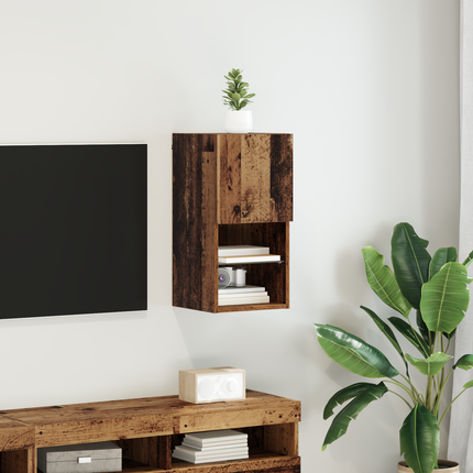 Väggmonterad TV-skåp 30,5 x 30 x 60 cm Gammalt trä