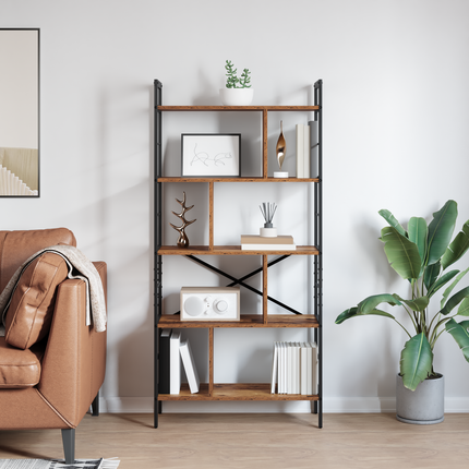 Hyllsystem 9 nivåer 75 x 30 x 156 cm Konstruerat trä