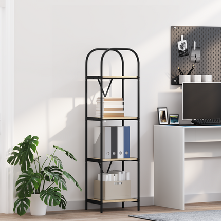 Hyllsystem 4 nivåer 40 x 30 x 146 cm Konstruerat trä Sonoma-ek