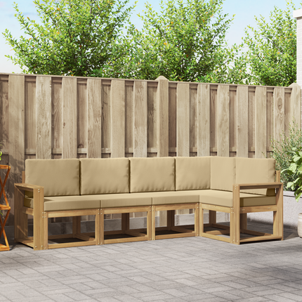 Utomhussoffset 5 st Vit och Beige