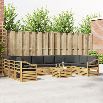 Utomhussoffset 8 st Vit och Antracit Polyester