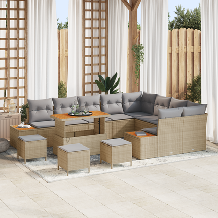 Trädgårdsoffset 13 st 12-Antal sittplatser Beige och Ljusgrå