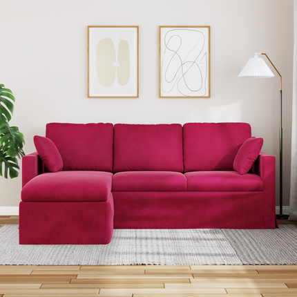 Soffa Vinröd 198 x 134 x 80 cm Sammet