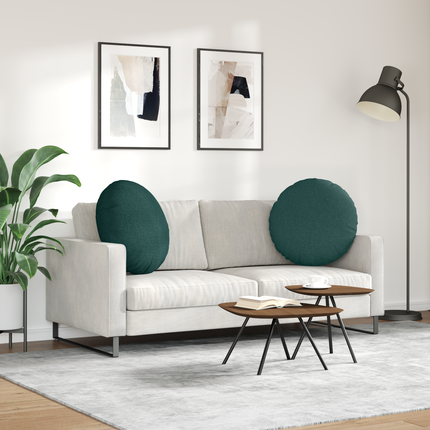 Sittkuddar 2 st tyg Mörkgrön Ø60 x 21 cm