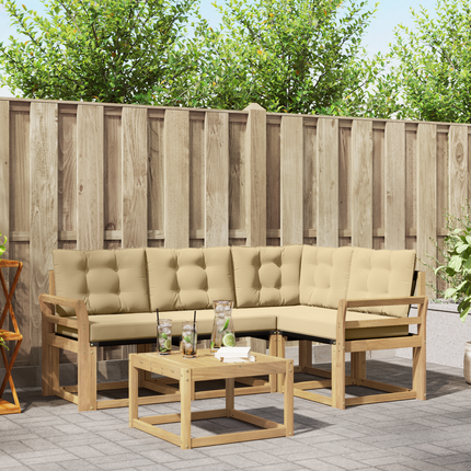 Utomhussoffset 5 st Vit och Beige