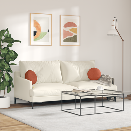 Sittkuddar 2 st Kordread tyg Röd orange Ø30 x 13 cm