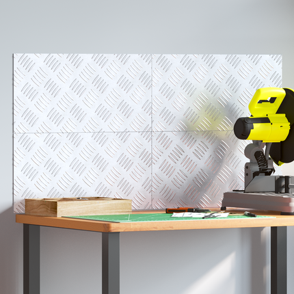 Trappsteg 4 st 50 x 25 cm Silver Aluminium Rektangulär