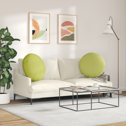 Sittkuddar 2 st tyg Ljusgrön Ø60 x 21 cm