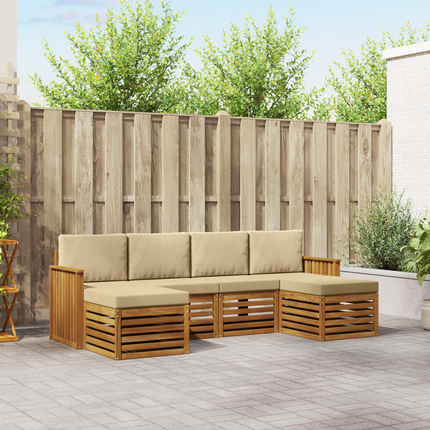Utomhussoffset 6 st Naturlig och Beige