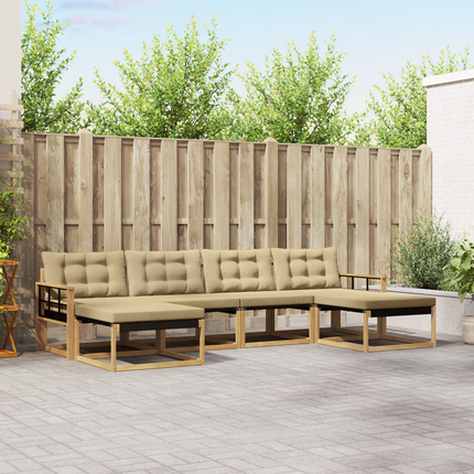 Utomhussoffset 6 st Vit och Beige