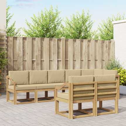 Utomhussoffset 8 st Vit och Beige Polyester