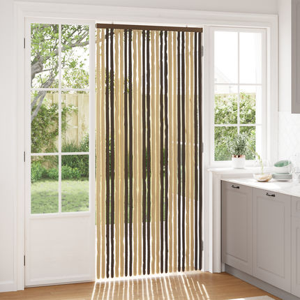 Insektsgardin Chenille Mörkbrun och beige 100 x 220 cm 100% PP