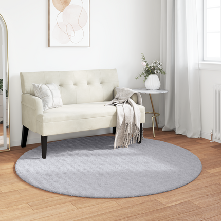 Områdesmattor Rund SIROLO Grå Ø 120 CM Polyester
