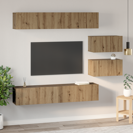 TV-bänkset 6 st Artisan Ek Konstruerat trä
