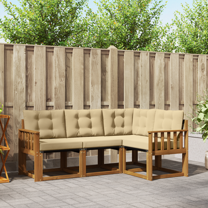 Utomhussoffset 4 st Naturlig och Beige