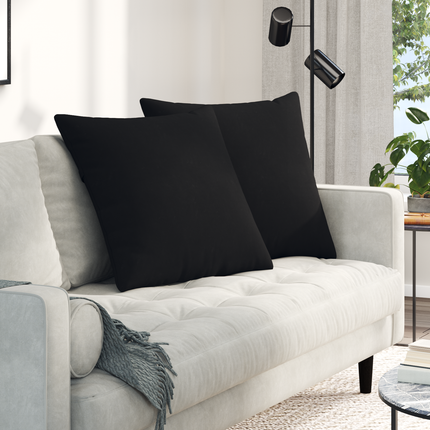 Sofakuddar 2 pcs Svart 60 x 60 cm tyg
