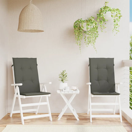 Stolsdynor högt ryggstöd 2 st melerad mörkgrå 120x50x4 cm tyg