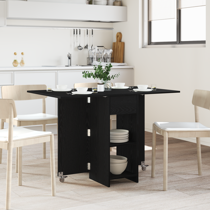 Matbord 115 x 70 x 75 cm Konstruerat trä Svart ek Rektangulär