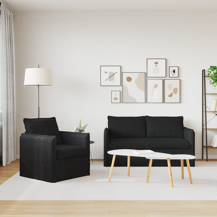 Soffset 2 st Svart Tyg