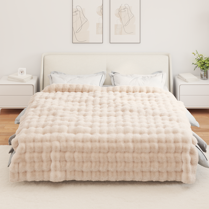 Halkfri filt i konstgjord kaninfäll Olite 4 st Beige 20.3