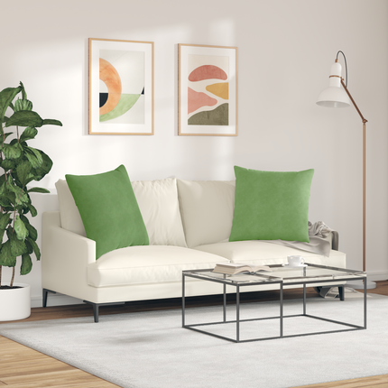 Sofakuddar 2 pcs Ljusgrön 60 x 60 cm Kordread tyg