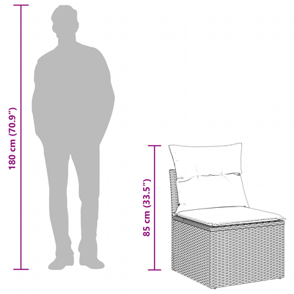 Trädgårdsoffset 8 st 7-Antal sittplatser Beige och gräddfärgad