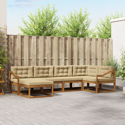 Utomhussoffset 6 st Naturlig och Beige