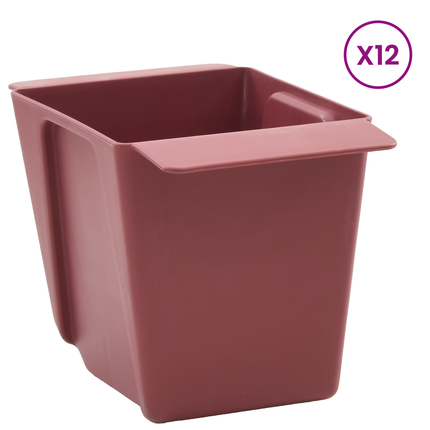 Blomlådor för Euro-pallar 12 st Brun 14 x 9 x 9,5 cm
