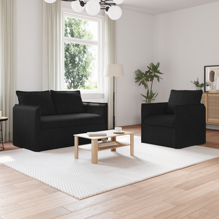 Soffset 2 st Svart Tyg