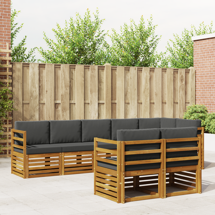 Utomhussoffset 8 st Naturlig och Antracit Polyester