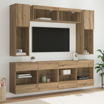 TV väggskåp set 6 st Artisan Ek Konstruerat trä