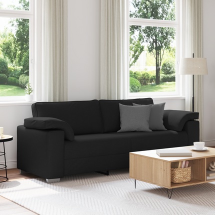 3-Sits soffa Svart 220 cm tyg