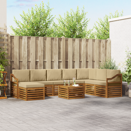 Utomhussoffset 9 st Naturlig och Beige