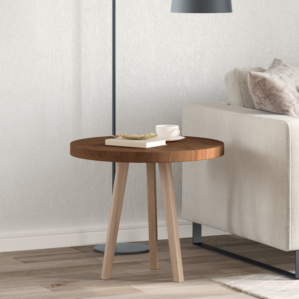 Bordsskiva Mörkbrun Ø 60 x 4 cm Massivt Ekträ