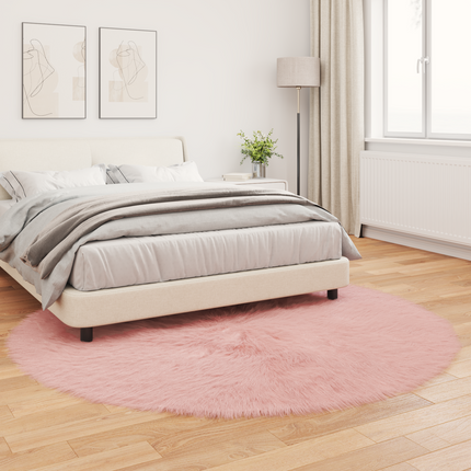 Fuskfäll matta TAFALLA Rosa Ø 160 cm Polyester