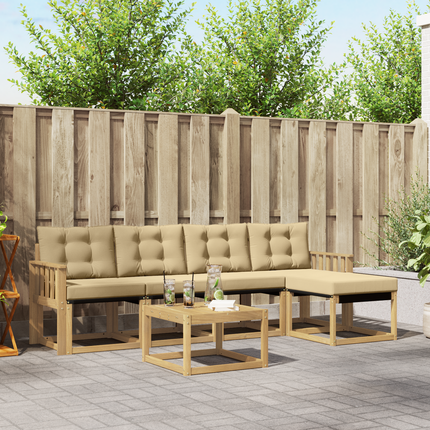 Utomhussoffset 6 st Vit och Beige