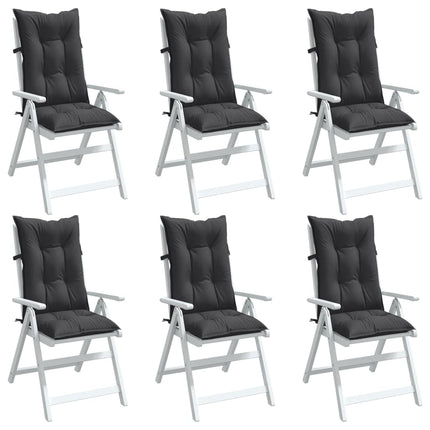 Stolsdynor högt ryggstöd 6 st melerad antracit 120x50x7 cm tyg