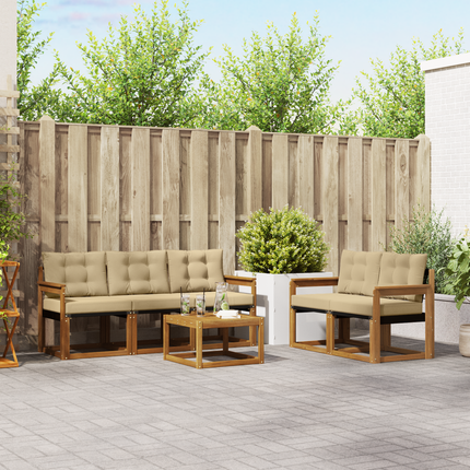 Utomhussoffset 6 st Naturlig och Beige