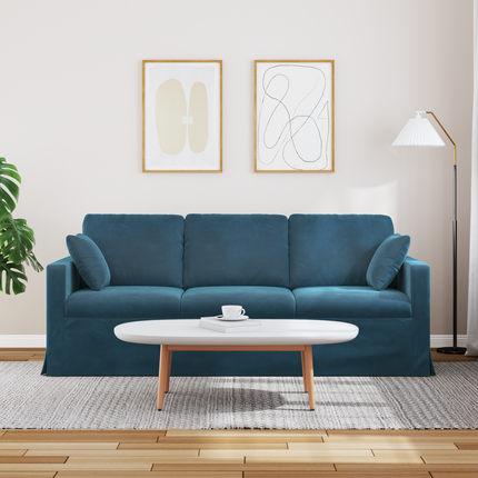 Soffa Blå 198 x 78 x 80 cm Sammet