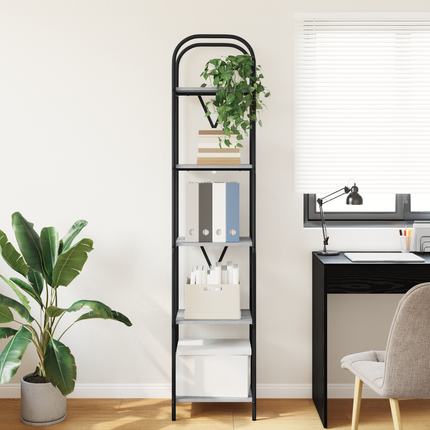 Hyllsystem 5 nivåer 40 x 30 x 183 cm Konstruerat trä Grå Sonoma