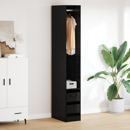 Garderob Svart Ek 50 x 30 x 200 cm Konstruerat trä