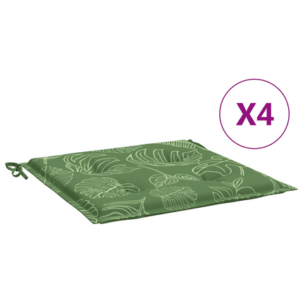 Stolkuddar 4 st Grön och Vit 50 x 50 x 4 cm Oxford Tyg