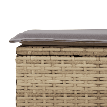 Soffgrupp för trädgård med dynor 4 delar beige konstrotting