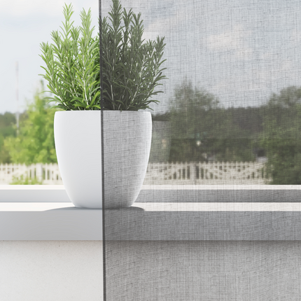 Voile gardiner med öglor 2 st mörkgrå 140x260 cm