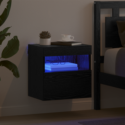 TV Vägghylla 40 x 30 x 40 cm Svart Ek Konstruerat trä
