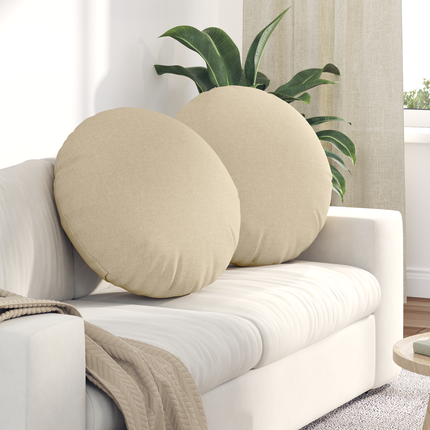 Sittkuddar 2 st tyg Kräm Ø80 x 29 cm