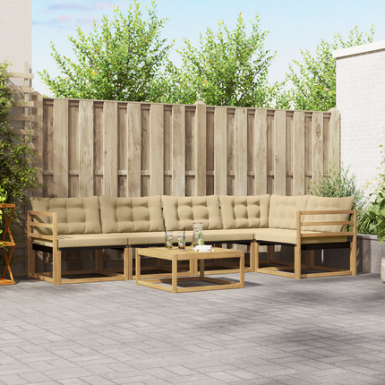 Utomhussoffset 6 st Vit och Beige