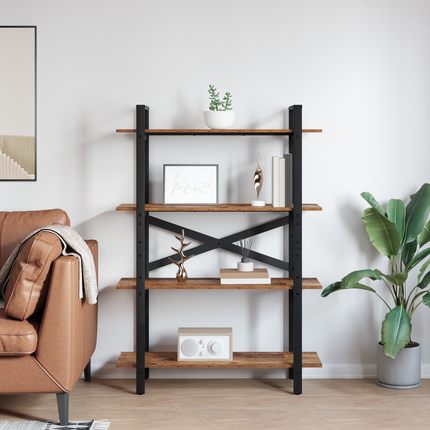 Hyllsystem 4 nivåer 100 x 33,5 x 140 cm Konstruerat trä